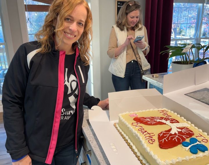 Julie, who was diagnosed with Stage I Lung Adenocarcinoma